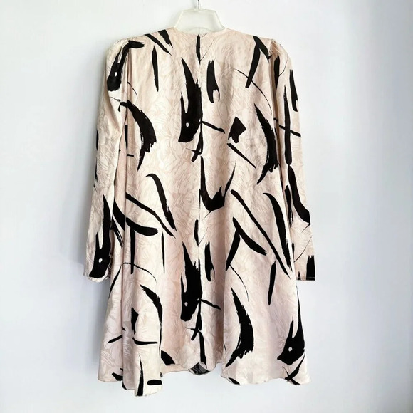 Vintage saks Fifth avenue Silk Blush Pink Black Print Lightweight Blazer 10 - Picture 5 of 9